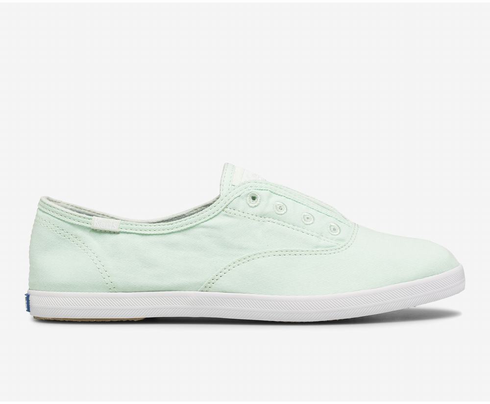 Women's Keds CHilax Washable Feat Organic Cotton Slip Ons Light Turquoise 0125379OU - South Africa